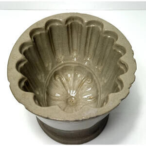 Antique Victorian Ironstone Stoneware Pudding Jelly Cake Mold Decor Farmhouse